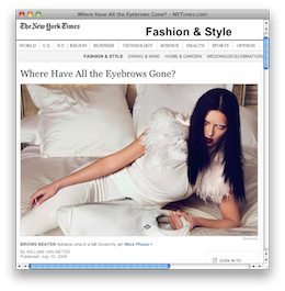 NYTimes.com – Fashion & Style Where Have All the Eyebrows Gone?
